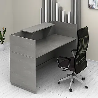 Γραφείο reception Lemmon Megapap χρώμα γκρι σκυροδέματος 160x70x110εκ.