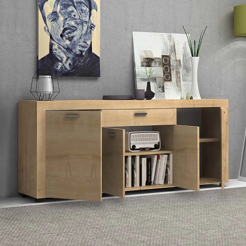 Μπουφές μελαμίνης Joseph Megapap χρώμα sonoma 177x40x76εκ. - Μπουφέδες