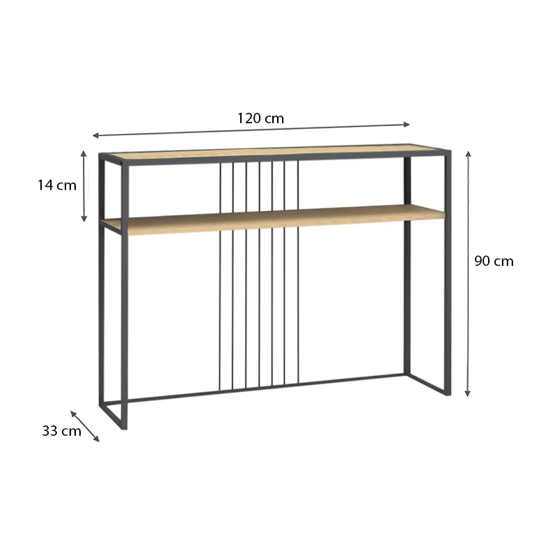Κονσόλα Kary Megapap χρώμα oak 120x33x90εκ.