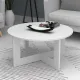 Τραπεζάκι σαλονιού Kati Megapap χρώμα λευκό Ø80x42εκ.