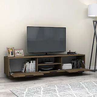 Έπιπλο τηλεόρασης Mensa Megapap χρώμα καρυδί 180x35x43cm.
