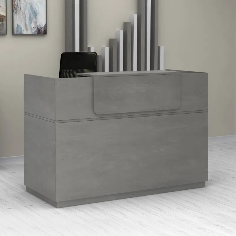 Γραφείο reception Lemmon Megapap χρώμα γκρι σκυροδέματος 120x70x110εκ.