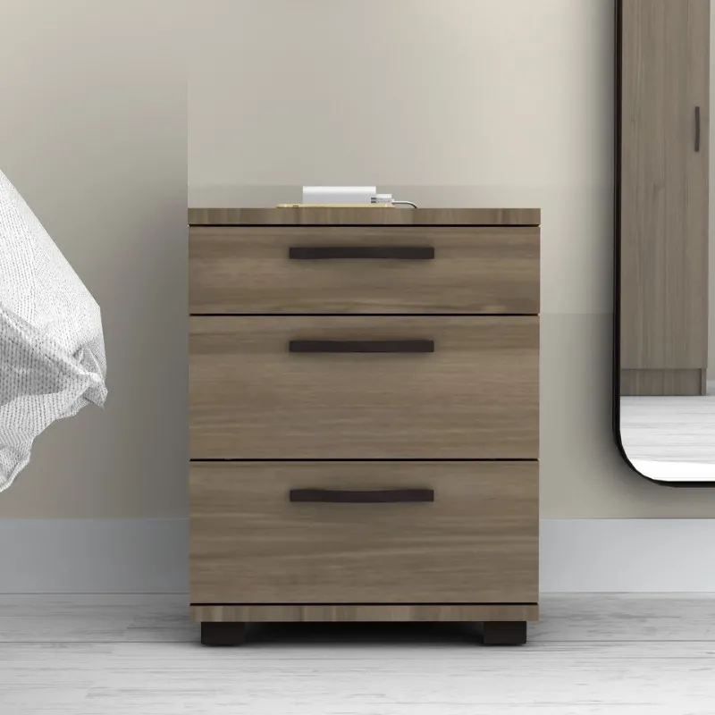Κομοδίνο Roco Megapap χρώμα καρυδί 40x39x57εκ.