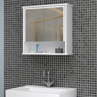 Καθρέπτης μπάνιου Delo Μegapap χρώμα λευκό 62x17,5x60εκ.