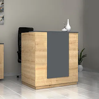 Γραφείο reception Gemini Megapap χρώμα φυσικό οξιάς - ανθρακί 100x70x110εκ.