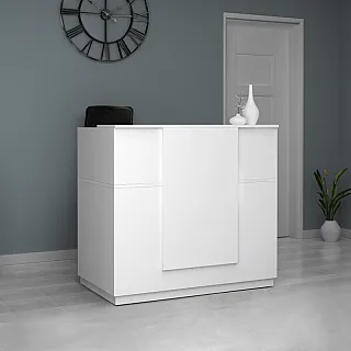 Γραφείο reception Gemini Megapap χρώμα λευκό 120x70x110εκ.