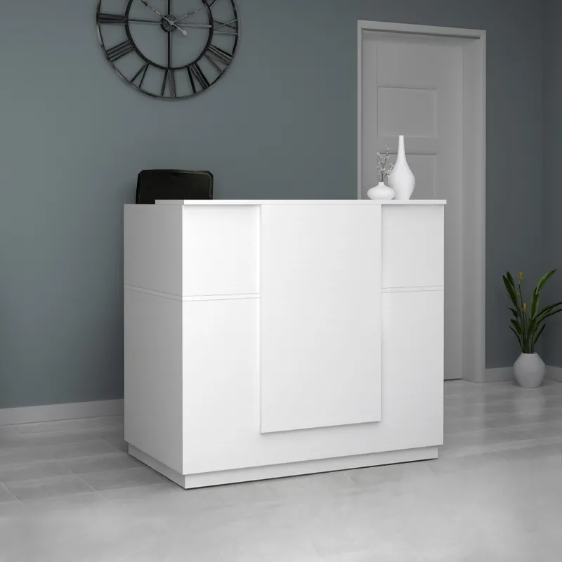Γραφείο reception Gemini Megapap χρώμα λευκό 120x70x110εκ.