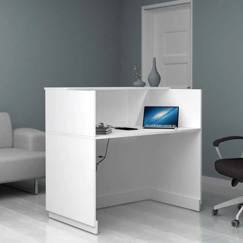 Γραφείο reception Gemini Megapap χρώμα λευκό 120x70x110εκ.