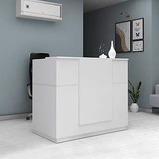 Γραφείο reception Gemini Megapap χρώμα λευκό 150x70x110εκ.