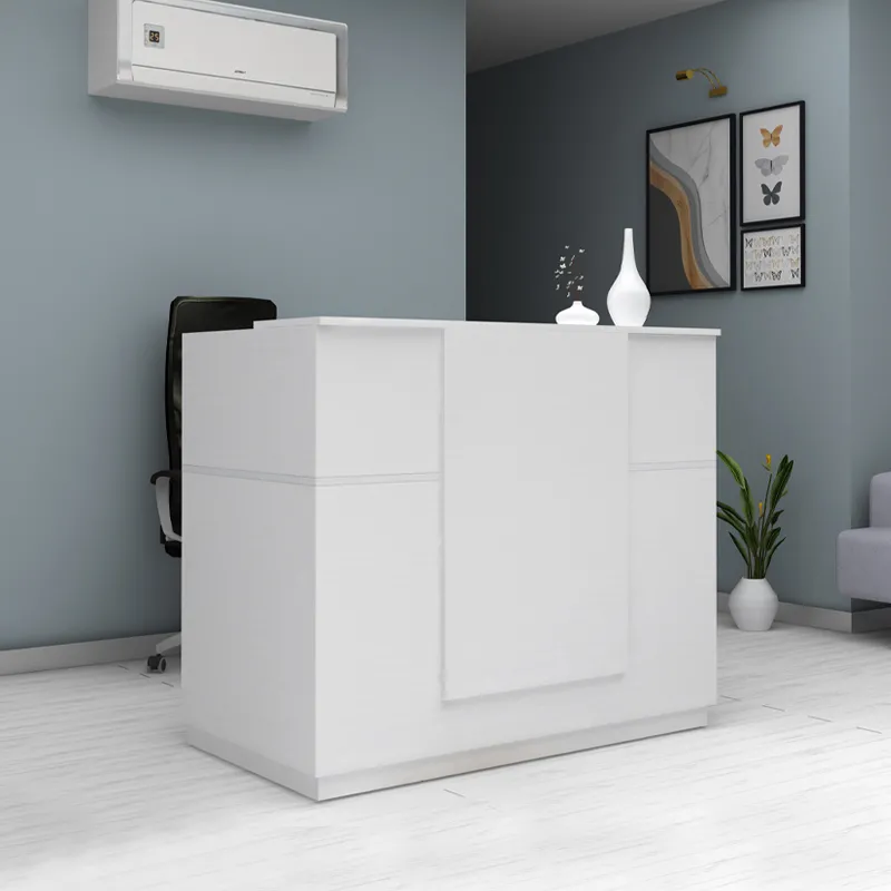 Γραφείο reception Gemini Megapap χρώμα λευκό 150x70x110εκ.