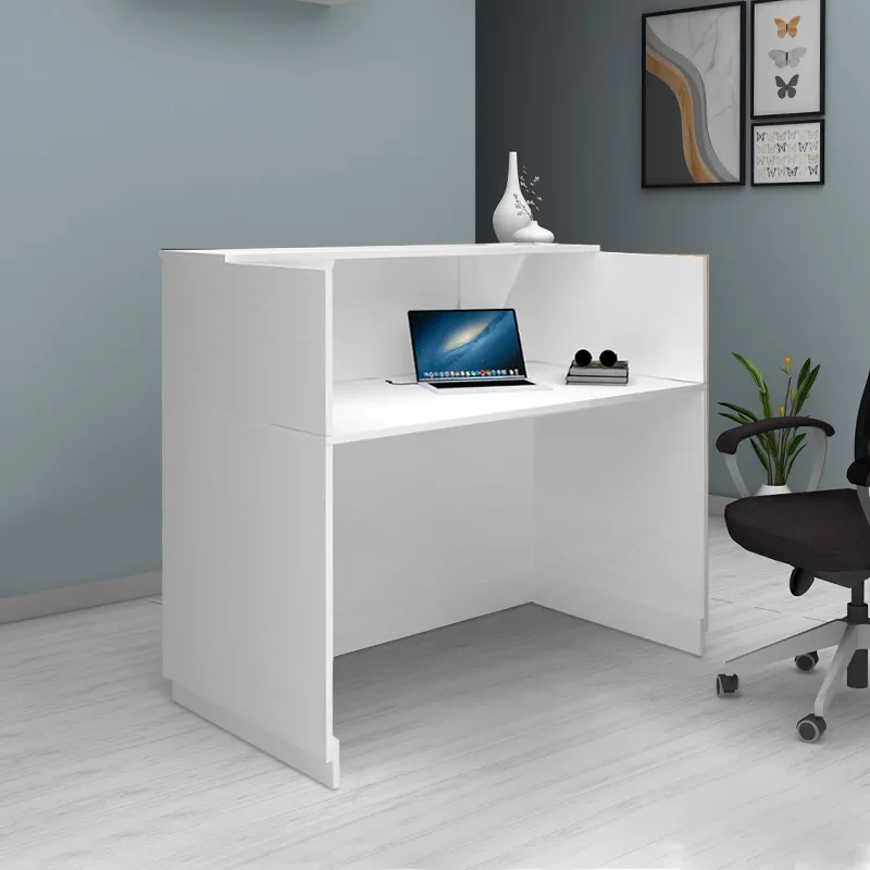 Γραφείο reception Gemini Megapap χρώμα λευκό 150x70x110εκ.