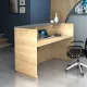 Γραφείο reception Gemini Megapap χρώμα φυσικό οξιάς - ανθρακί 180x70x110εκ.