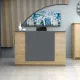 Γραφείο reception Gemini Megapap χρώμα φυσικό οξιάς - ανθρακί 180x70x110εκ.