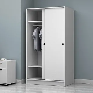 Ντουλάπα ρούχων Regio Megapap δίφυλλη συρόμενη χρώμα λευκό 100x60x181εκ.