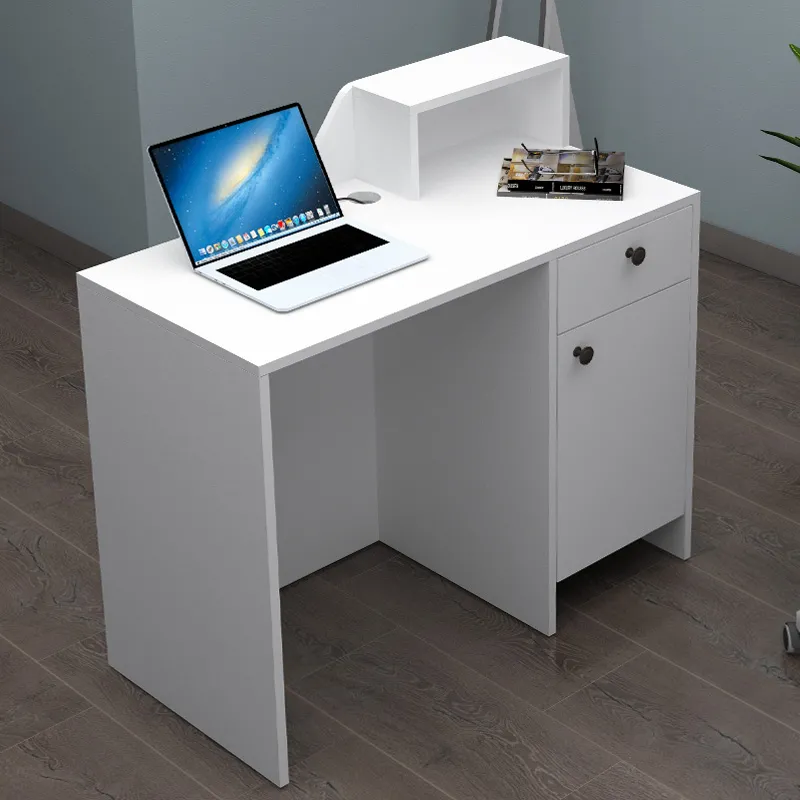 Γραφείο υποδοχής - reception Merlin Megapap χρώμα λευκό 110x50x101,8εκ.