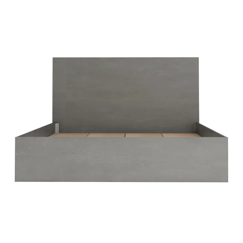 Κρεβάτι Troy Megapap χρώμα γκρι σκυροδέματος 150x200εκ.