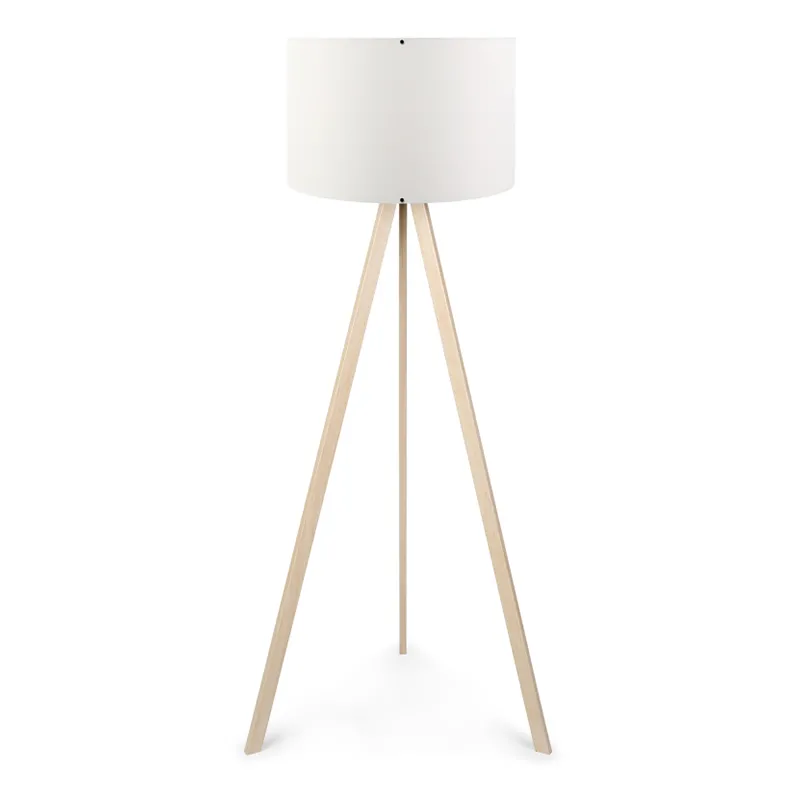 Φωτιστικό δαπέδου Rosling Megapap Mdf/ύφασμα Pvc χρώμα φυσικό/λευκό 38x21x140εκ. - Φωτιστικά Δαπέδου