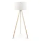 Φωτιστικό δαπέδου Rosling Megapap Mdf/ύφασμα Pvc χρώμα φυσικό/λευκό 38x21x140εκ. - Φωτιστικά Δαπέδου