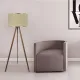 Φωτιστικό δαπέδου Rosling Megapap Mdf/ύφασμα Pvc χρώμα καρυδί/μπεζ 38x21x140εκ. - Φωτιστικά Δαπέδου