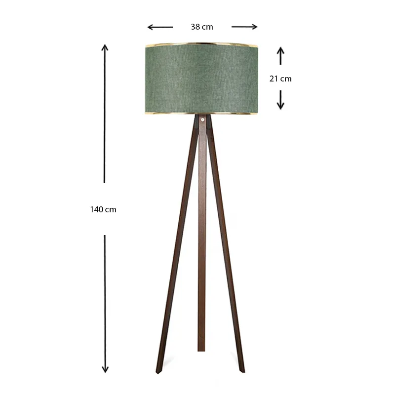 Φωτιστικό δαπέδου Rosling Megapap Mdf/ύφασμα Pvc χρώμα καρυδί/κυπαρισσί 38x21x140εκ. - Φωτιστικά Δαπέδου