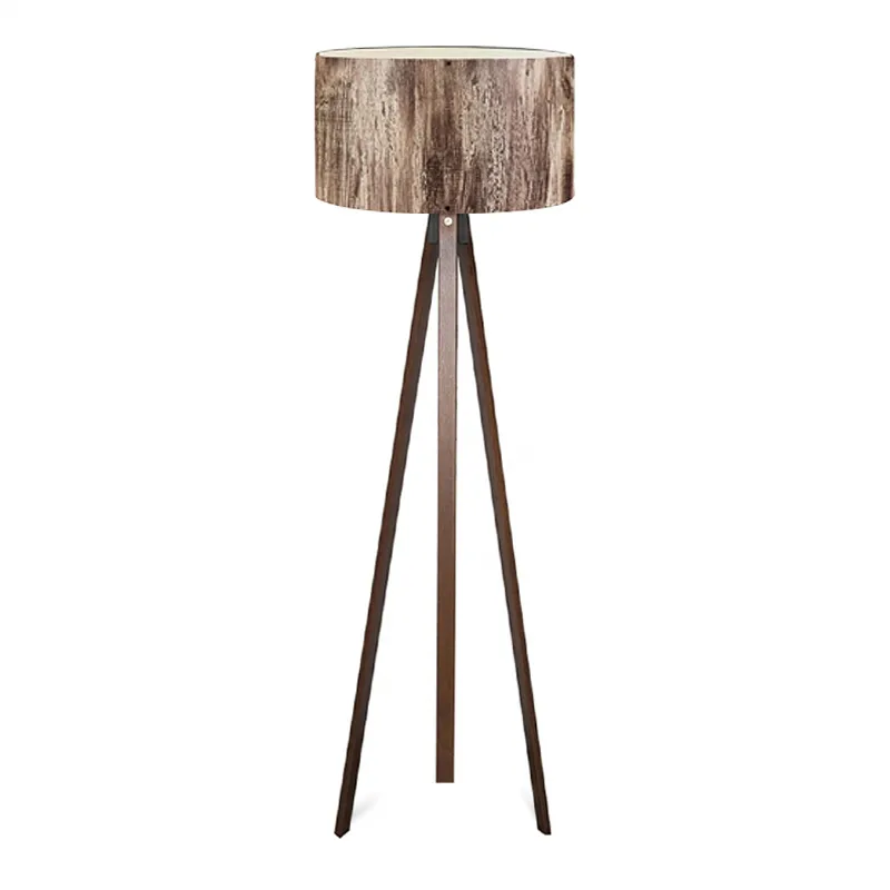 Φωτιστικό δαπέδου Rosling Megapap Mdf/ύφασμα Pvc χρωμα καρυδί/καφέ 38x21x140εκ. - Φωτιστικά Δαπέδου