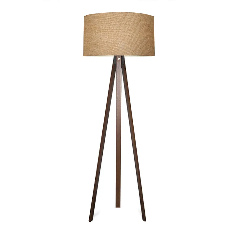 Φωτιστικό δαπέδου Rosling Megapap Mdf/ύφασμα Pvc χρώμα καρυδί/φυσικό 38x38x140εκ. - Φωτιστικά Δαπέδου