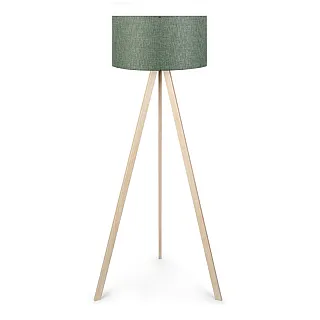 Φωτιστικό δαπέδου Rosling Megapap Mdf/ύφασμα Pvc χρώμα φυσικό/χακί 38x38x140εκ.