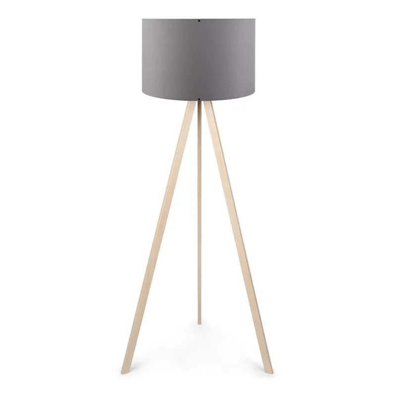 Φωτιστικό δαπέδου Rosling Megapap Mdf/ύφασμα Pvc χρώμα φυσικό/ανθρακί 38x21x140εκ. - Φωτιστικά Δαπέδου