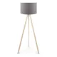 Φωτιστικό δαπέδου Rosling Megapap Mdf/ύφασμα Pvc χρώμα φυσικό/ανθρακί 38x21x140εκ. - Φωτιστικά Δαπέδου