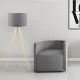 Φωτιστικό δαπέδου Rosling Megapap Mdf/ύφασμα Pvc χρώμα φυσικό/ανθρακί 38x21x140εκ. - Φωτιστικά Δαπέδου