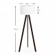 Φωτιστικό δαπέδου Rosling Megapap Mdf/ύφασμα Pvc χρώμα μαύρο - λευκό 38x38x140εκ.