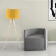 Φωτιστικό δαπέδου Rosling Megapap Mdf/ύφασμα Pvc χρώμα φυσικό/κροκί 38x21x140εκ. - Φωτιστικά Δαπέδου