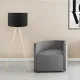 Φωτιστικό δαπέδου Rosling Megapap Mdf/ύφασμα Pvc χρώμα φυσικό/μαύρο 38x21x140εκ. - Φωτιστικά Δαπέδου
