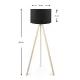 Φωτιστικό δαπέδου Rosling Megapap Mdf/ύφασμα Pvc χρώμα φυσικό/μαύρο 38x21x140εκ. - Φωτιστικά Δαπέδου
