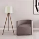 Φωτιστικό δαπέδου Rosling Megapap Mdf/ύφασμα Pvc χρώμα καρυδί/μπεζ 38x21x140εκ. - Φωτιστικά Δαπέδου