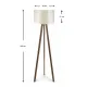 Φωτιστικό δαπέδου Rosling Megapap Mdf/ύφασμα Pvc χρώμα καρυδί/μπεζ 38x21x140εκ. - Φωτιστικά Δαπέδου