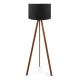 Φωτιστικό δαπέδου Rosling Megapap Mdf/ύφασμα Pvc χρωμα καρυδί/μαύρο 38x21x140εκ. - Φωτιστικά Δαπέδου