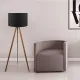 Φωτιστικό δαπέδου Rosling Megapap Mdf/ύφασμα Pvc χρωμα καρυδί/μαύρο 38x21x140εκ. - Φωτιστικά Δαπέδου