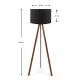 Φωτιστικό δαπέδου Rosling Megapap Mdf/ύφασμα Pvc χρωμα καρυδί/μαύρο 38x21x140εκ. - Φωτιστικά Δαπέδου
