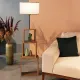 Φωτιστικό δαπέδου Claude Megapap Mdf/fabric Pvc χρώμα καφέ/μπεζ 37x20x140εκ. - Φωτιστικά Δαπέδου
