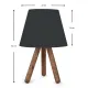 Φωτιστικό επιτραπέζιο Lander Megapap ύφασμα Pvc/ξύλο χρώμα μαύρο/καφέ 22x17x32εκ. - Επιτραπέζια φωτιστικά