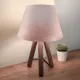 Φωτιστικό επιτραπέζιο Lander Megapap ύφασμα Pvc/ξύλο χρώμα ροζ/καφέ 22x14x32εκ. - Επιτραπέζια φωτιστικά