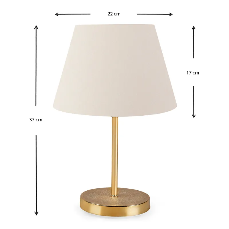 Φωτιστικό επιτραπέζιο Rosenthal Megapap ύφασμα Pvc/χρώμιο χρώμα κρεμ/χρυσό 22x17x37εκ. - Επιτραπέζια φωτιστικά