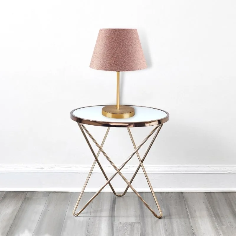 Φωτιστικό επιτραπέζιο Rosenthal Megapap ύφασμα Pvc/χρώμιο χρώμα ροζ/χρυσό 22x17x37εκ. - Επιτραπέζια φωτιστικά