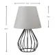 Φωτιστικό επιτραπέζιο Akerlind Megapap ύφασμα Pvc/μέταλλο χρώμα ανοιχτό γκρι/μαύρο 22x17x36εκ. - Επιτραπέζια φωτιστικά