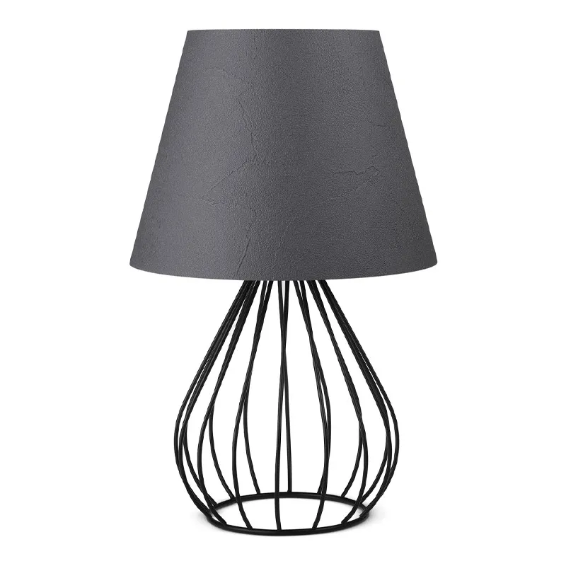 Φωτιστικό επιτραπέζιο Akerlind Megapap ύφασμα Pvc/μέταλλο χρώμα ανθρακί/μαύρο 22x17x36εκ. - Επιτραπέζια φωτιστικά