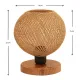 Φωτιστικό επιτραπέζιο Bonnie Megapap E27 κλωστή/Mdf χρώμα φυσικό/καφέ 19x15x22εκ. - Επιτραπέζια φωτιστικά