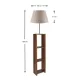Φωτιστικό δαπέδου Launo Megapap υφασμάτινο Pvc/MDF χρώμα μπεζ/καρυδί 38x38x150εκ. - Φωτιστικά Δαπέδου