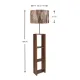 Φωτιστικό δαπέδου Launo Megapap υφασμάτινο Pvc/MDF χρώμα καφέ/καρυδί 38x38x150εκ. - Φωτιστικά Δαπέδου