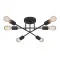 Φωτιστικό οροφής Helga Megapap E27 μεταλλικό εξάφωτο χρώμα μαύρο 50x12x20εκ.